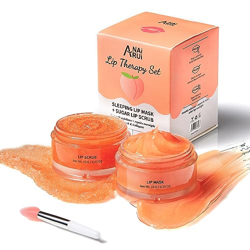 ANAiRUi Set De Bálsamo Labial y Exfoliante Labial,