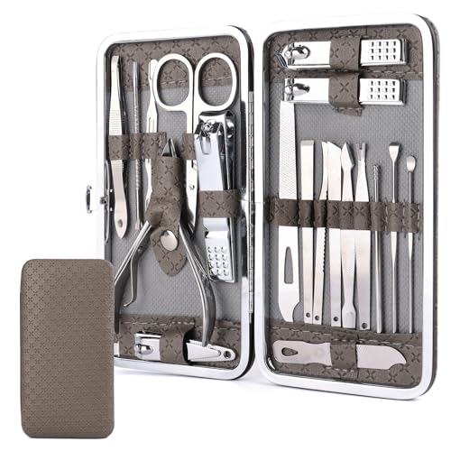 MXTIMWAN Kit de Manicura,19 Piezas Set de Manicura