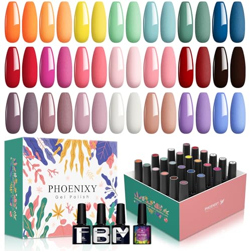 Esmaltes Semipermanentes para Uñas, Phoenixy 24Pcs