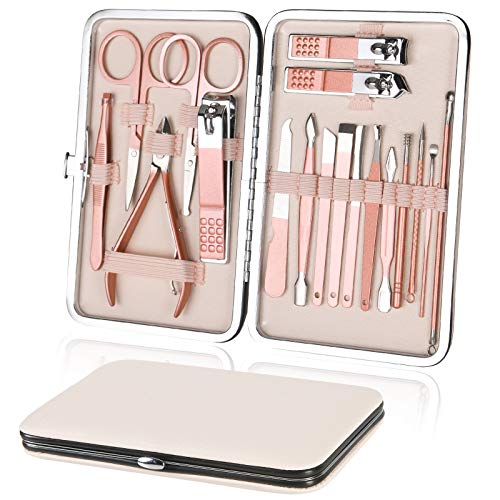 URAQT Manicura Pedicura Set, 18 Piezas Cortaúñas,