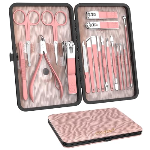 ZIZZON Set de manicure 18 en 1, Set de pedicura