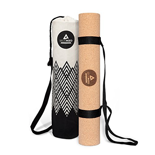 Estera de yoga de corcho, 5mm, antideslizante,