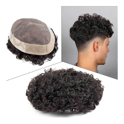 Cabello masculino Peluca de cabello humano rizado