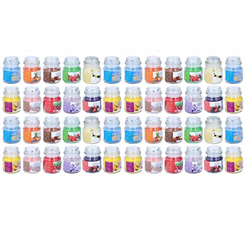 48 velas aromáticas en tarro con tapa, 12 aromas