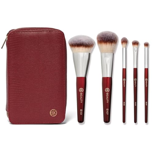BK BEAUTY Juego de brochas de viaje con bolsa, 5