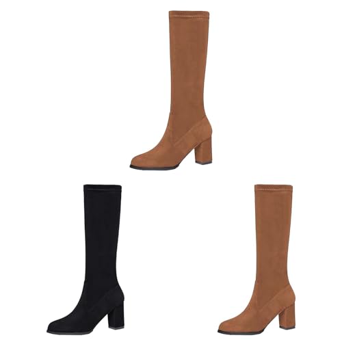 Botas de cuero para mujer, elegantes, forradas,