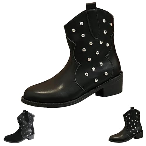 Generisch Botas de vaquero para mujer de cuero con