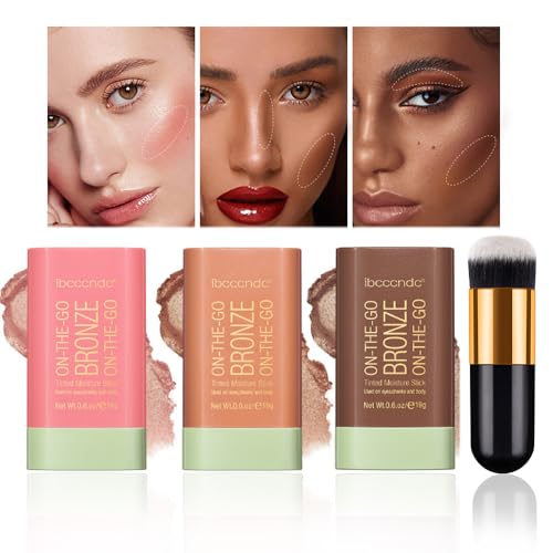 MKNZOME 3PCS Colorete en Crema Contour Stick