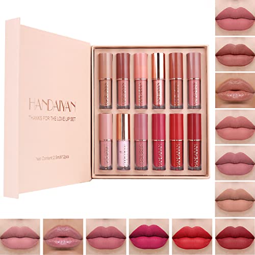 Rihsay 12 Colores Labiales Mate Larga Duracion