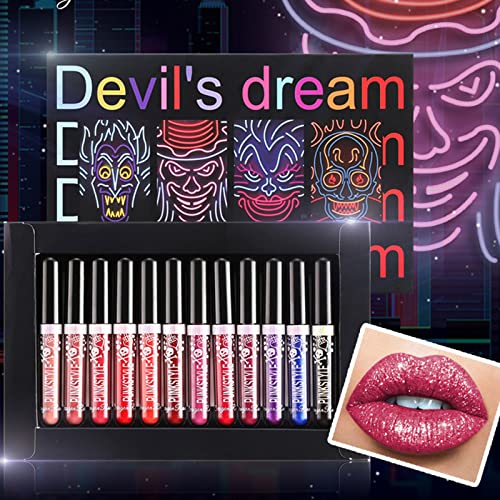 RoseFlower 12 Piezas Lápiz Labial Mate de