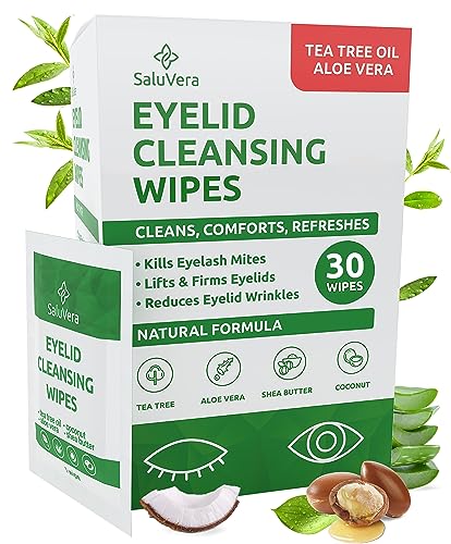 SaluVera Toallitas para párpados con árbol de té y