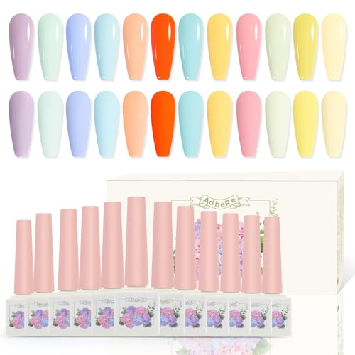 ADHERE Kit de 12 esmaltes de gel para uñas - 12ml