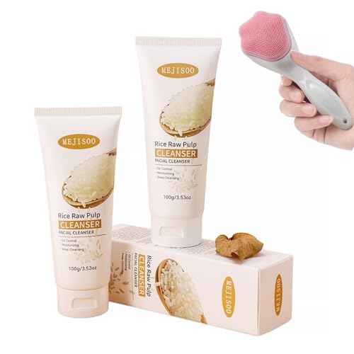 AHTCPO Limpiador Facial con Pulpa de Arroz Crudo y