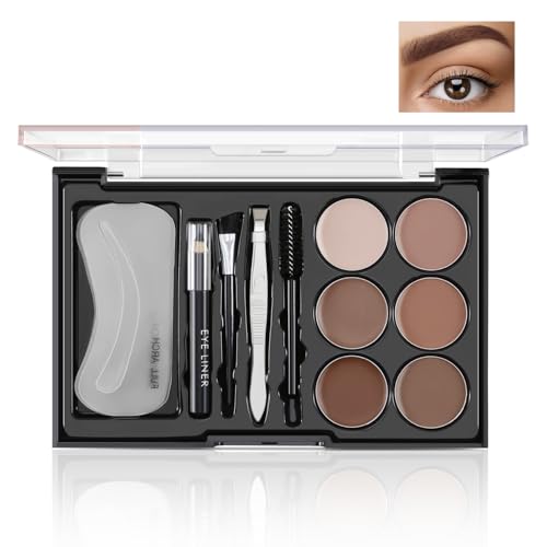 Boobeen Polvo para Cejas, Kit de Maquillaje para