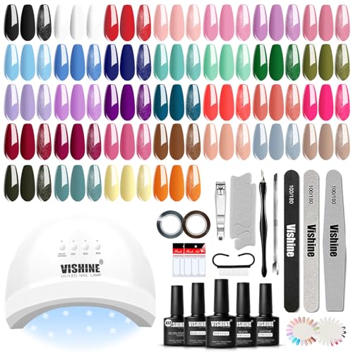 Kit de Esmalte de Uñas en Gel Vishine con Luz UV,
