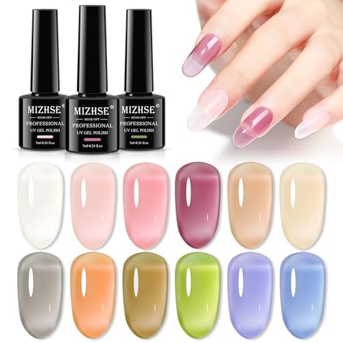 MIZHSE Juego de esmaltes de uñas de gel – 12