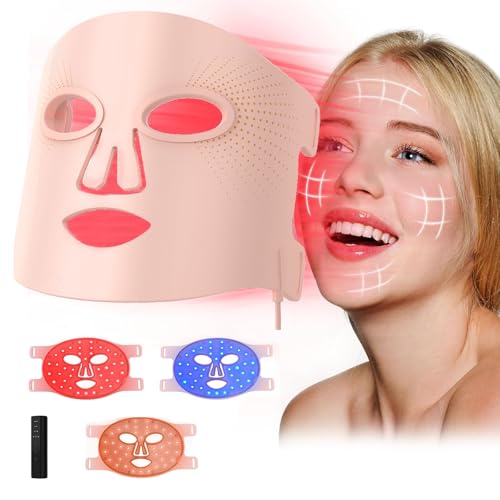 Máscara Facial LED, 3 Colores Mascarilla con