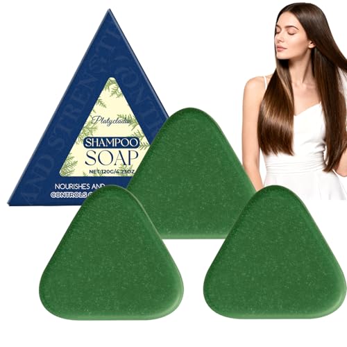 Nature Triangle Shampoo Bar, Jabón Verde, Champú