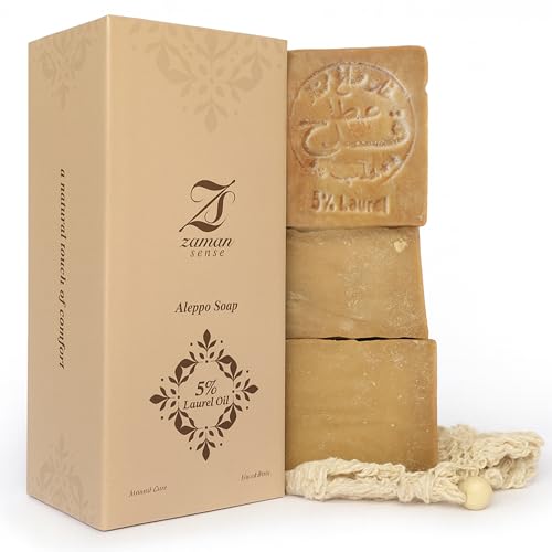 Zaman Sense Jabón de Alepo Original Pack de 3 (200