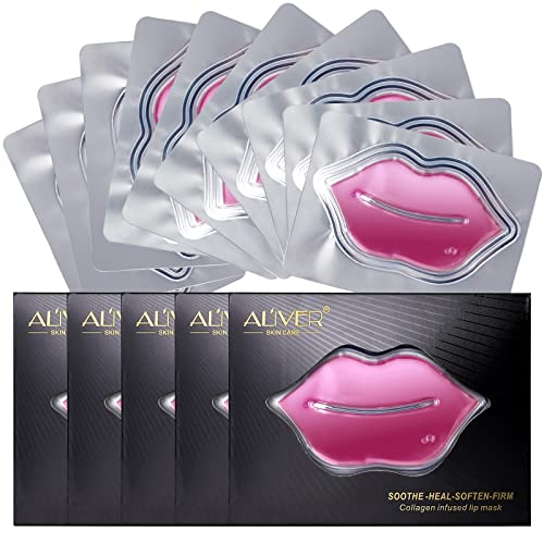 10 Piezas Colágeno Lip Mask, Máscara De