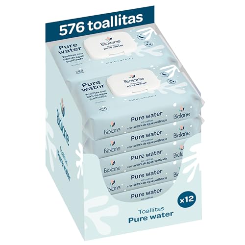 Biolane - Toallitas Pure Water Bebé, 576 Toallitas