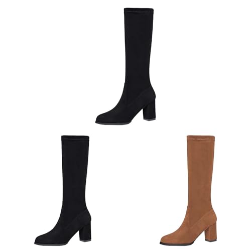 Botas de cuero para mujer, elegantes, forradas,