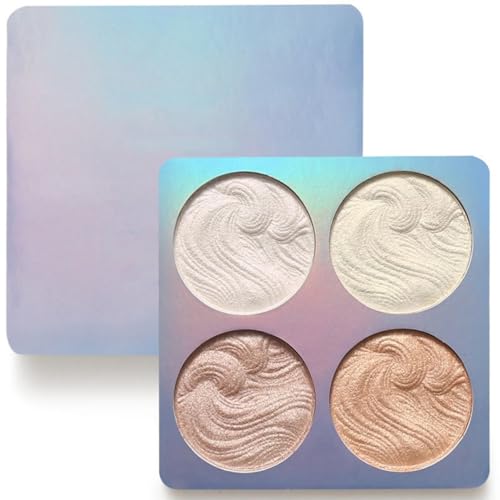 La paleta de polvo resaltador de maquillaje