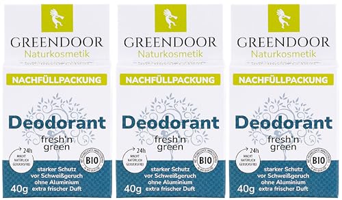 GREENDOOR Desodorante Refill System, 3 x 40 g