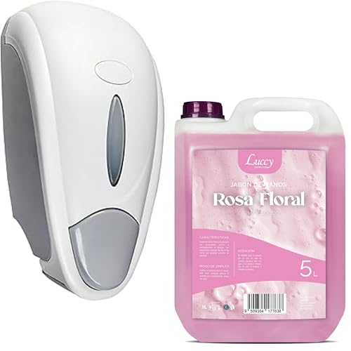 Jabón de Manos Líquido Rosa Floral 5L + Jabonera