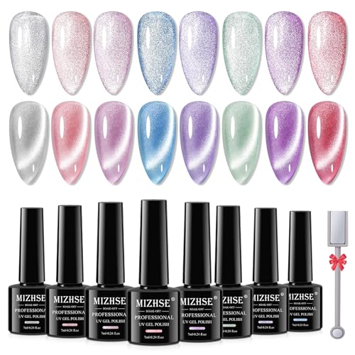 MIZHSE Juego de esmalte de uñas UV – 8 colores Cat