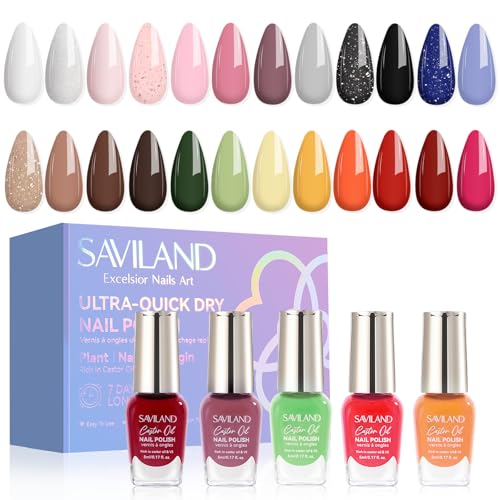 SAVILAND Juego de esmalte de uñas a base de agua,
