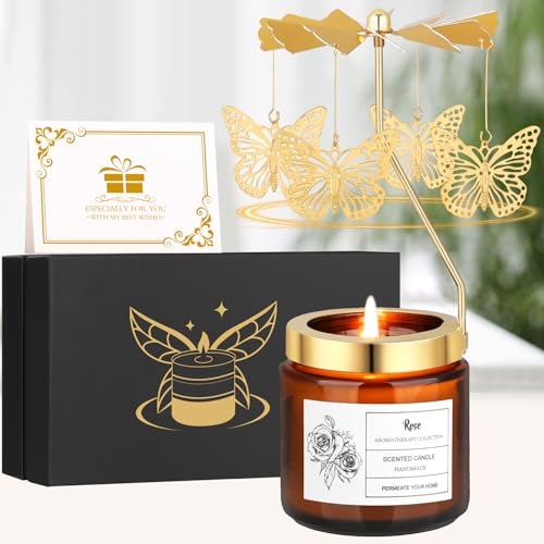 Vela aromática giratoria de rosa, regalos de