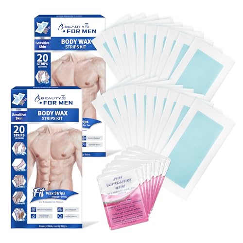 Beauty7 For Men Tiras de cera Fría Hombres