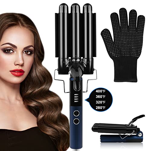 Flintronic Rizador de pelo plegable de 3 barriles,