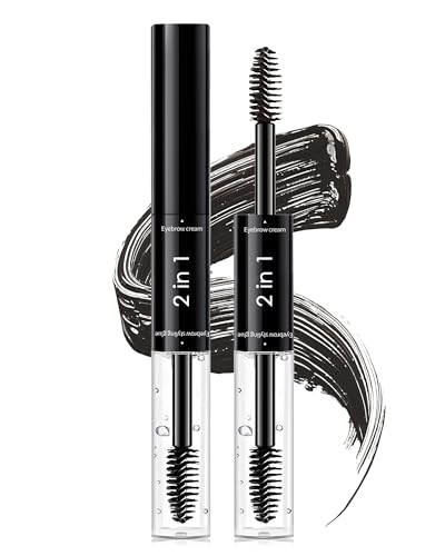Gel de cejas de doble cabeza, 2 en 1, color negro
