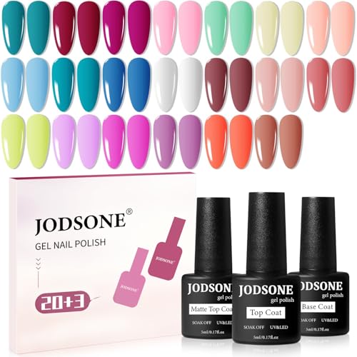 JODSONE Kit de esmalte de gel de 23 piezas, juego