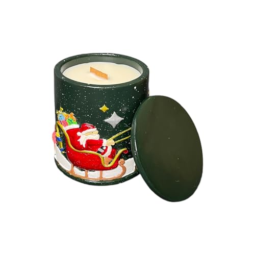 Vela aromática de Navidad con Papá Noel, trineo,