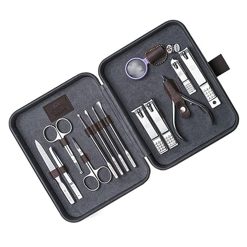 WEYFH Juego de cortaúñas con Lupa, Kit Profesional