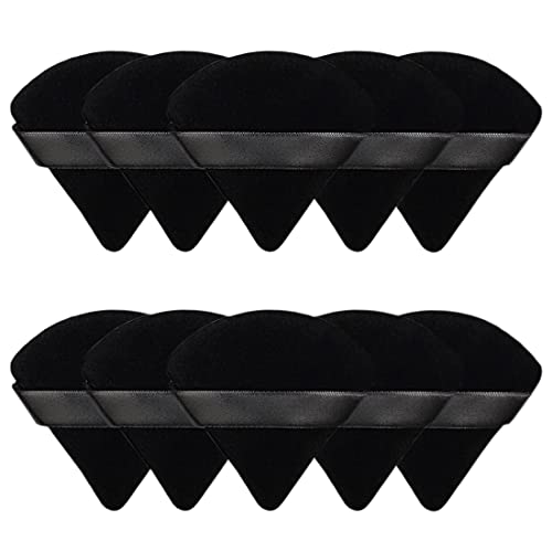 10 piezas de polvos negros con forma de triángulo,