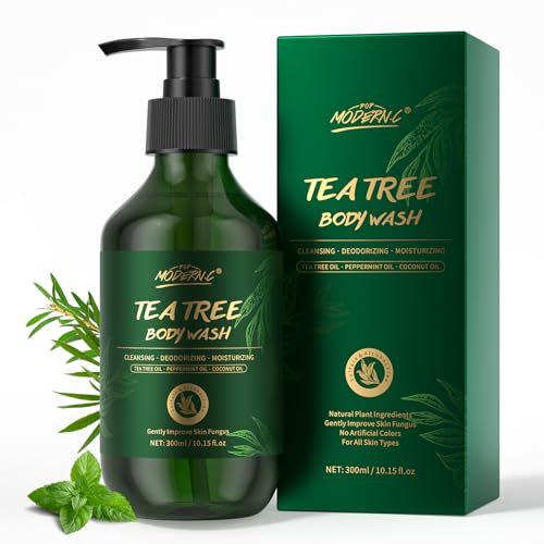 Gel de ducha corporal con aceite de árbol de té,
