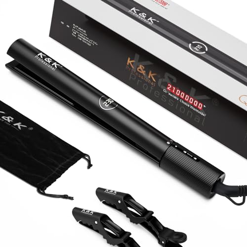 K&K - Plancha de pelo profesional 2 en 1 y rizador