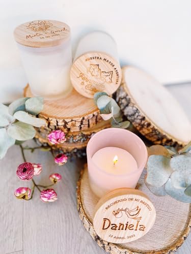 MONAMI - Pack 10 Velas personalizadas en cristal y
