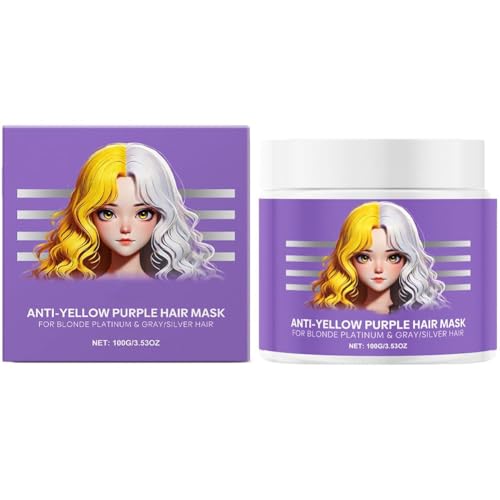 Mascarilla capilar morada antiamarilleamiento,