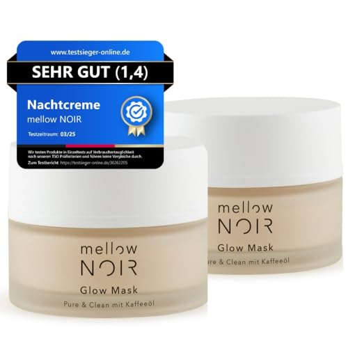 mellow NOIR Glow Mask 2 x 50 ml | Crema de noche