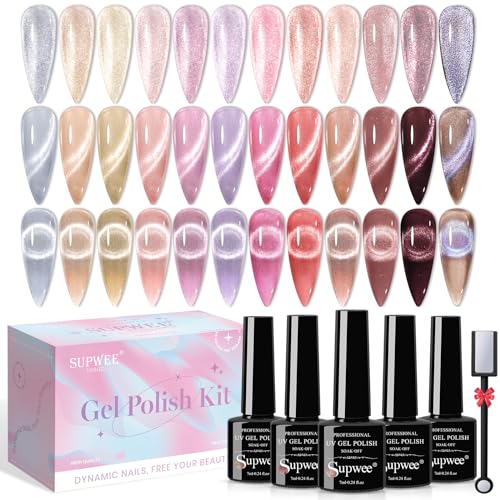 SUPWEE Juego de esmaltes de uñas de gel UV de Cat