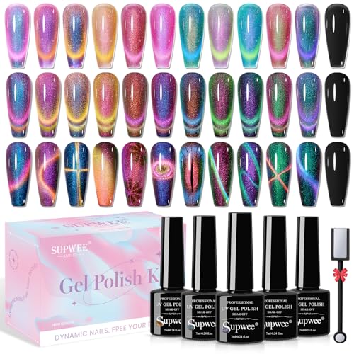 SUPWEE Set de Esmalte de Uñas Magnético 9D
