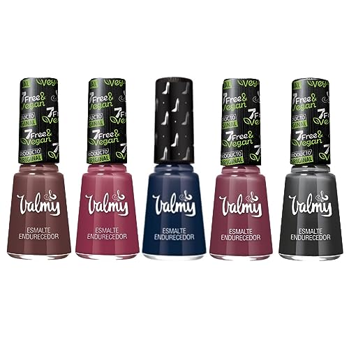 VALMY Esmalte de Uñas Normal - Pack 5 Pintauñas,