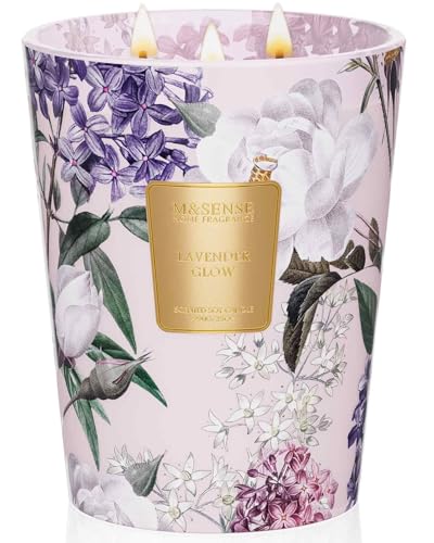 M&SENSE Velas de Soja Grandes de Lavanda para el
