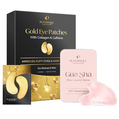 PLANTIFIQUE Gua Sha de Cuarzo Rosa Auténtico -